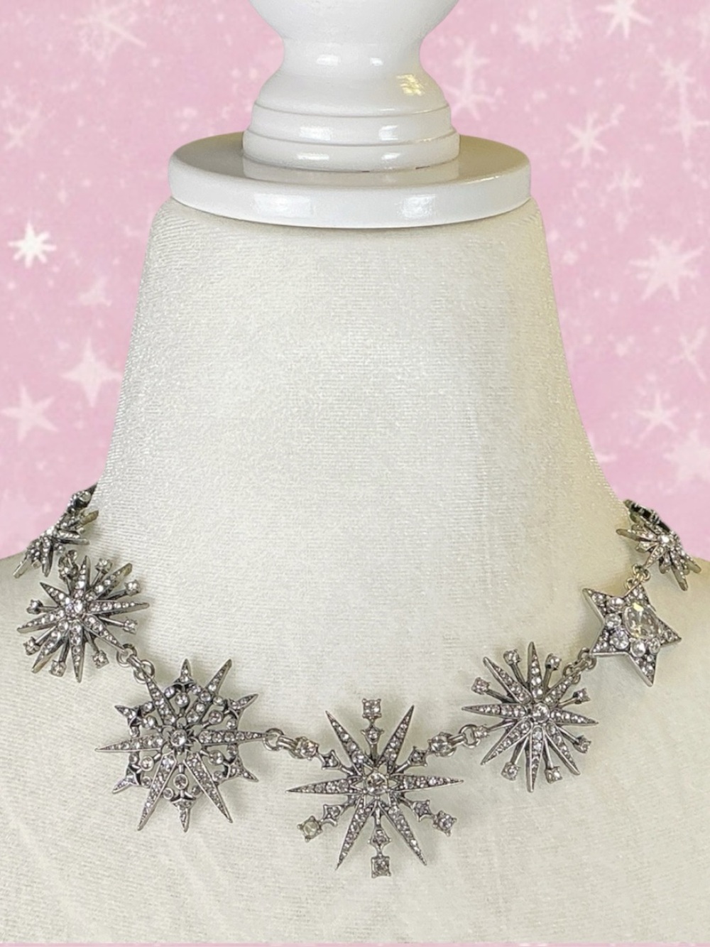 Chloe + Isabel Glam Whimsigoth Celestial Starburst Crystal Statement Necklace OS